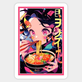 Cute Anime Girl |  Ramen Noodles | Hentaii Chibi Kawaii Design Sticker